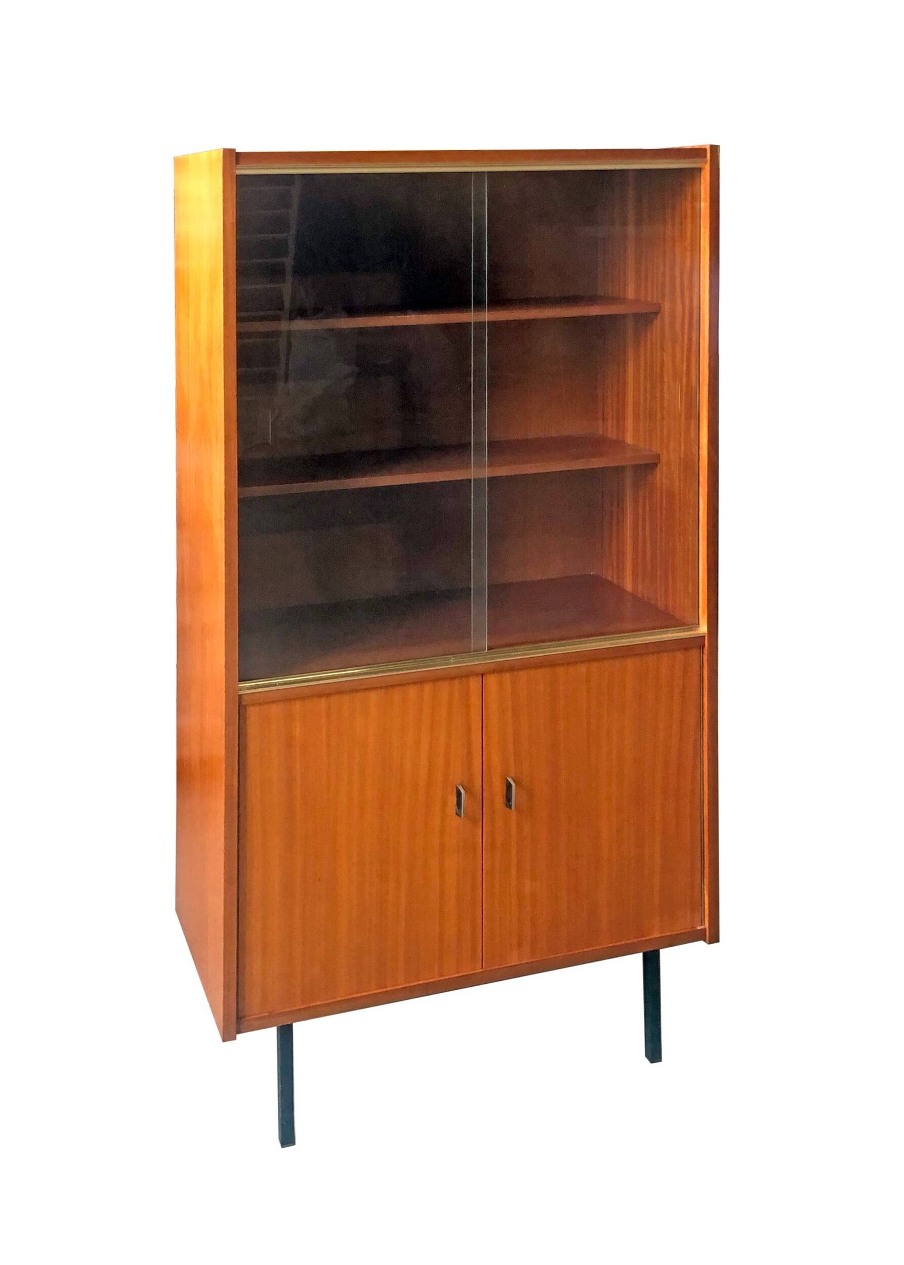 Vintage wooden bookcase with Scandinavian design