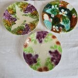 Trio d'assiettes en barbotine