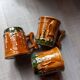 3 polychrome ceramic beer mugs with Fat Lava effect