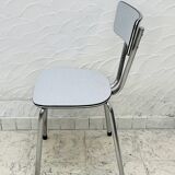 Set of 4 vintage grey chrome Formica kitchen chairs.