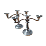 Candlesticks 3 branches silver