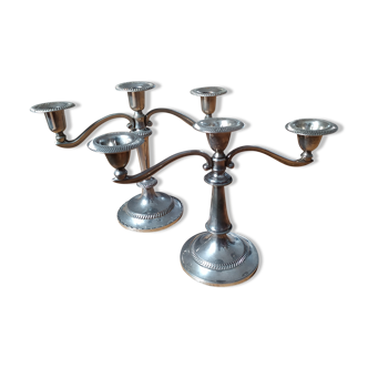 Candlesticks 3 branches silver