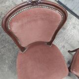 Set of 3 Louis Philippe style chair in walnut