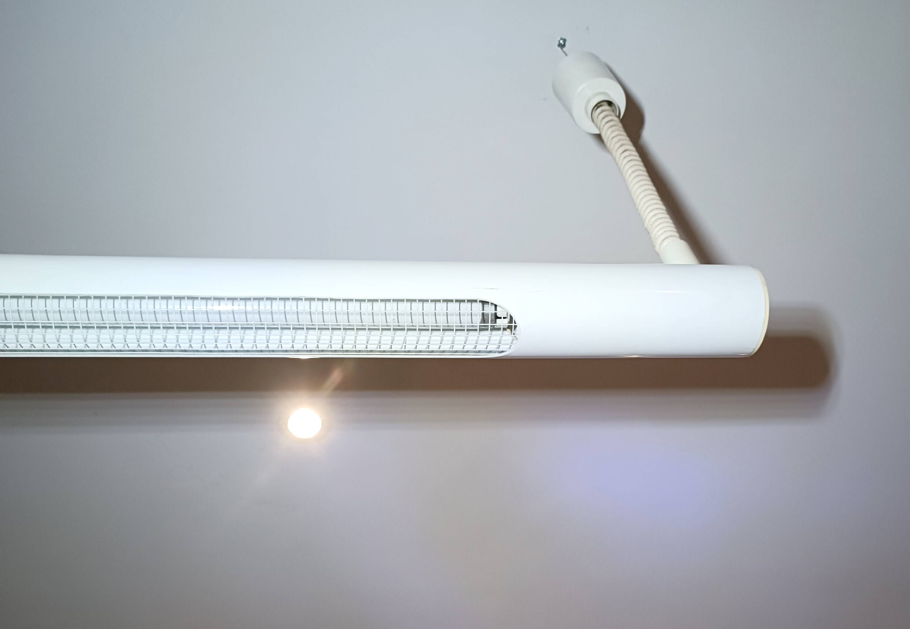 Massive 1980s Set of 2 Industrial Pendant Lamps