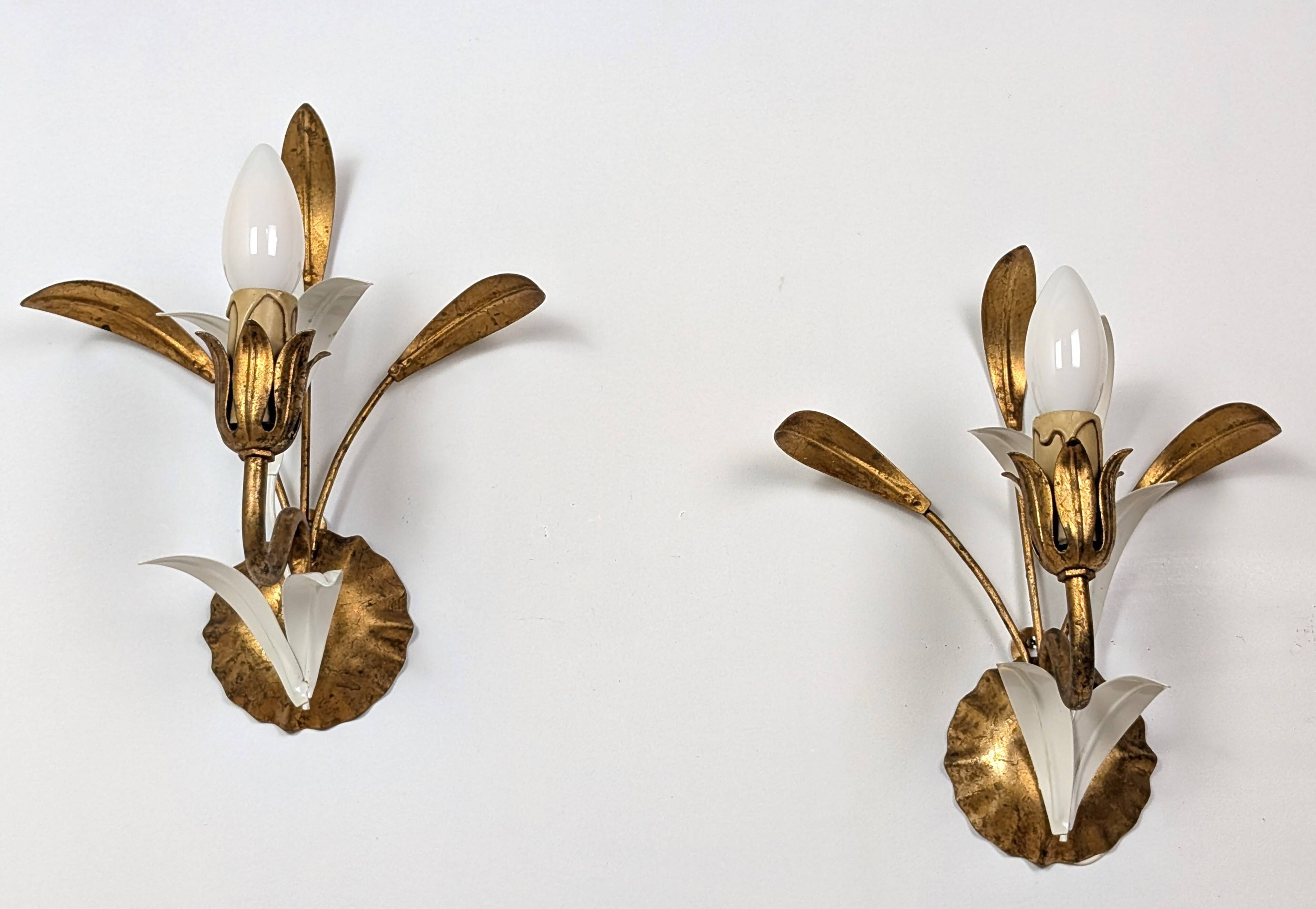 Paire appliques feuilles
