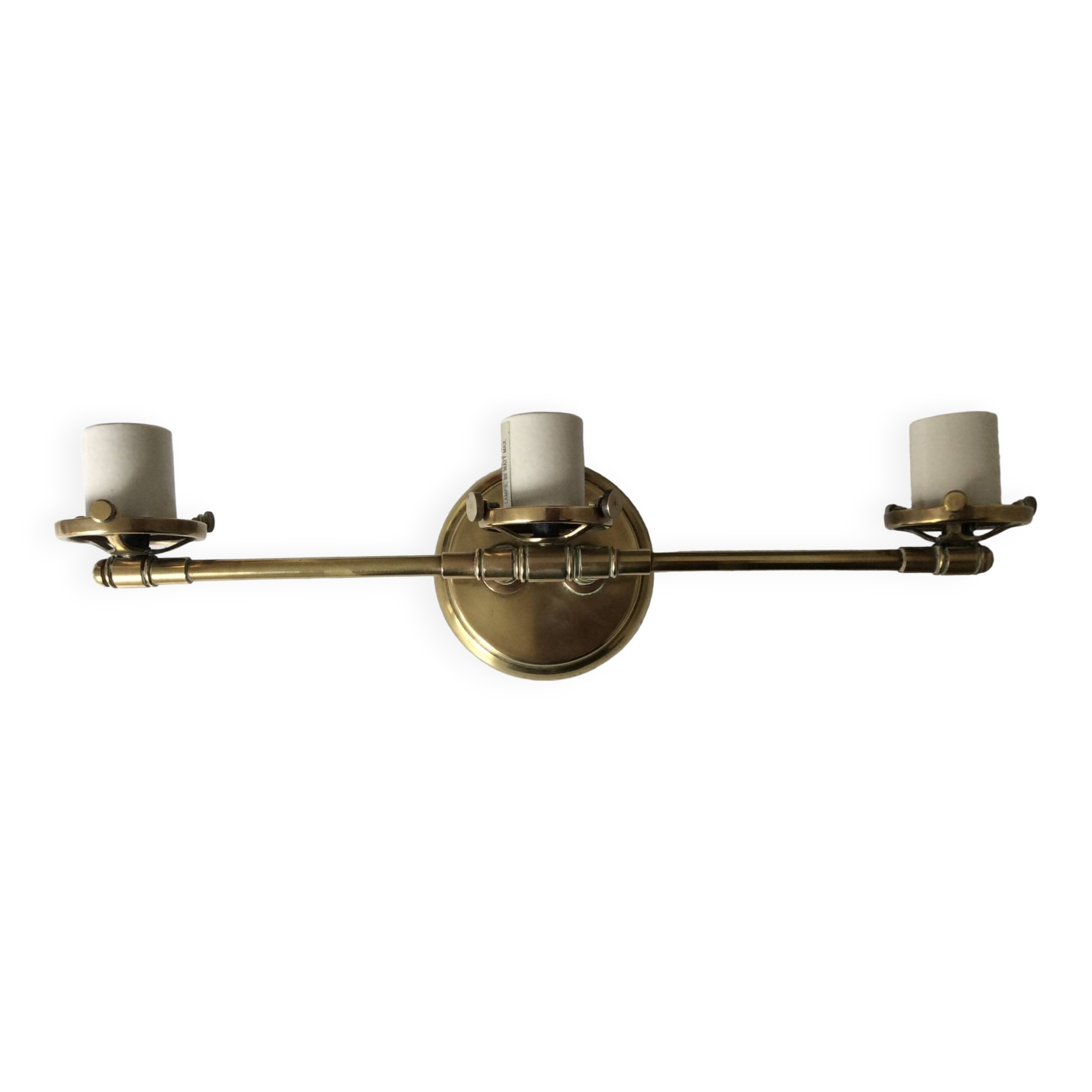 Brass wall light: 3 lamps