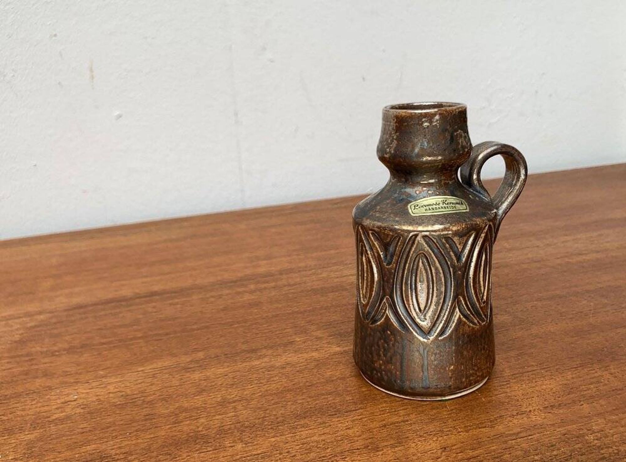 Carafe vase from Lovemose Danish Pottery Studio, mid-century Denmark, 1960s.