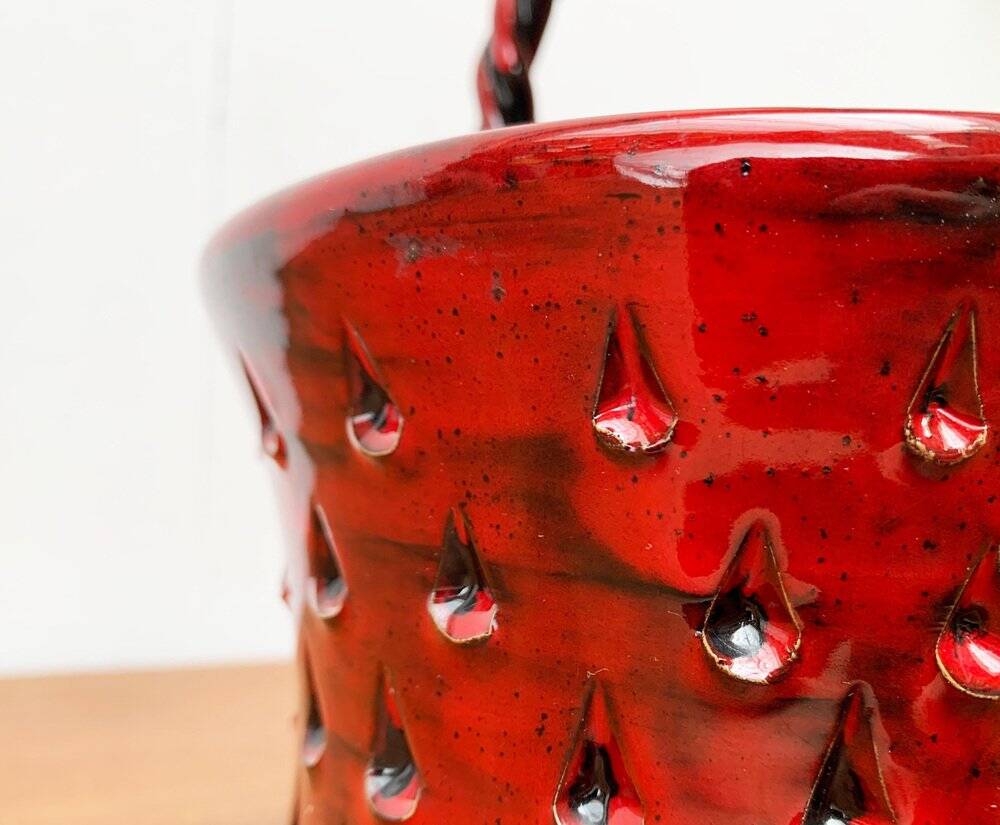 Italian ceramic vase Strawberries by Fratelli Fantullacci for Bitossi, 1960s