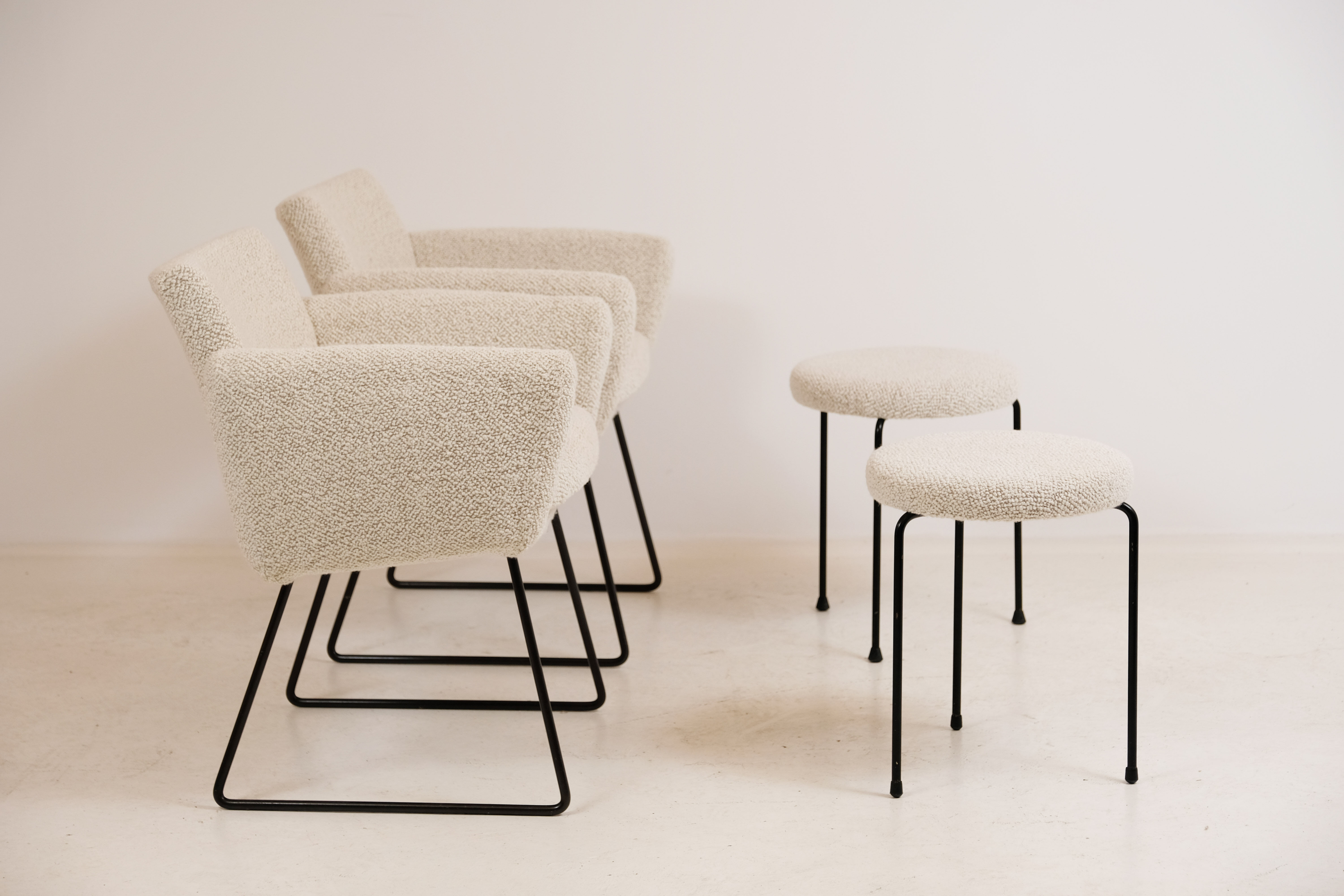 Pair of armchairs 763 by Joseph André Motte for Steiner 1950
