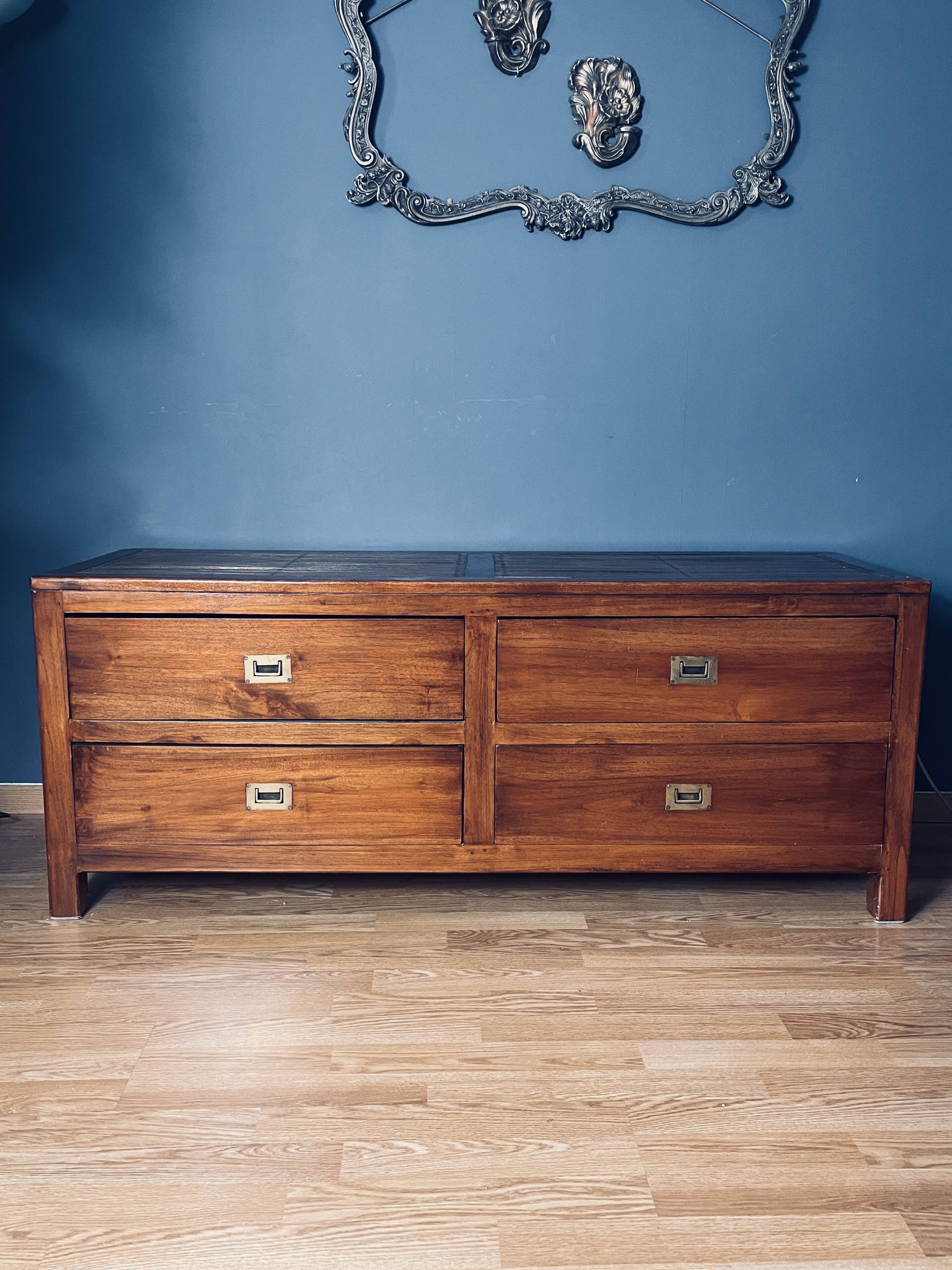 Solid Mahogany Wood TV Cabinet