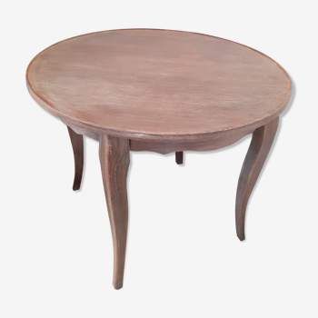 Table basse ronde en chêne des années 50