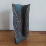 Raku vase scarifié