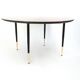 Vintage Round Coffee Table with a Red Striped Glass Top, Italy
