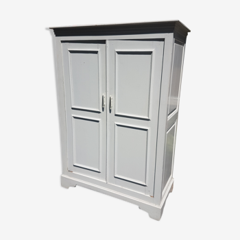 Armoire 2 portes blanche type petite parisienne