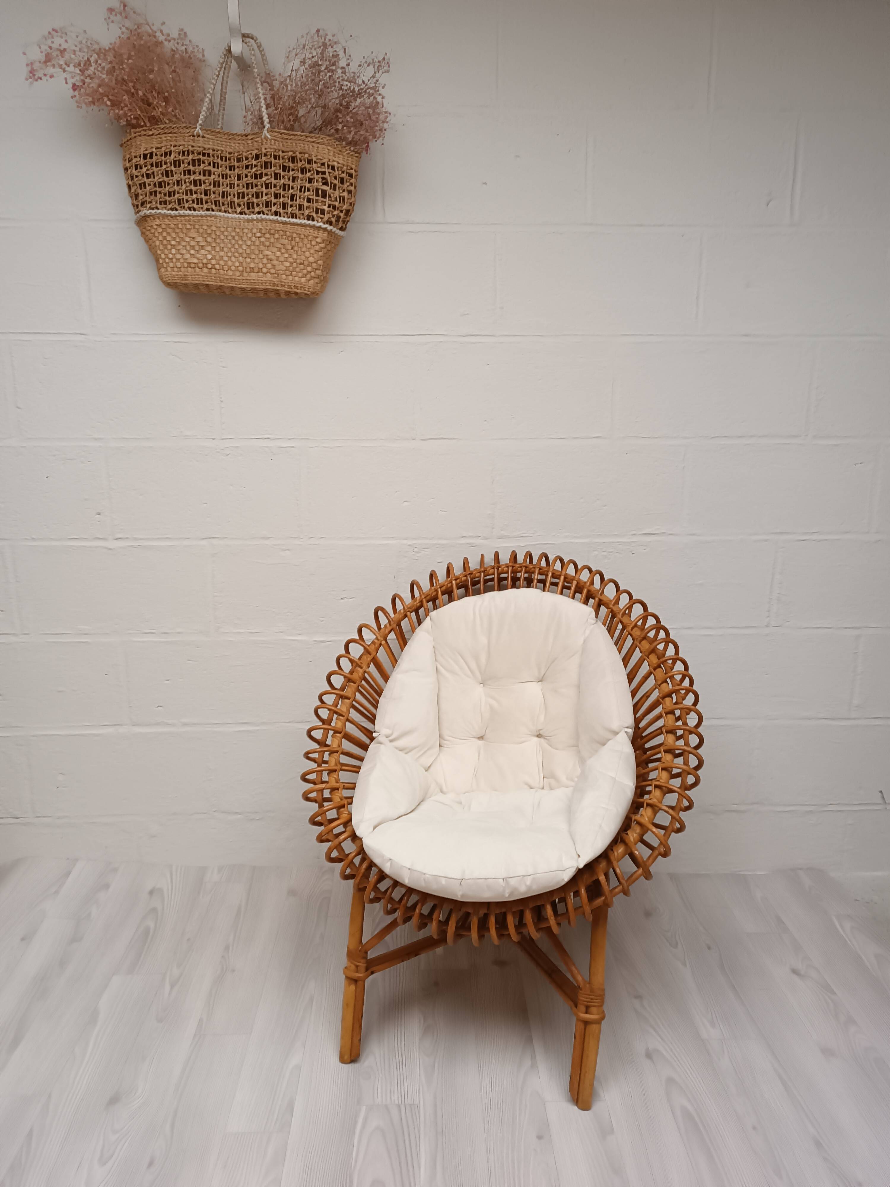 Vintage rattan armchair 1960