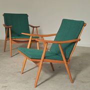 Pair of Thonet Boomerang armchairs by Antonin Suman for TON 1960