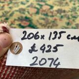 Vintage turkish rug 206x135 cm shabby distressed carpet medium