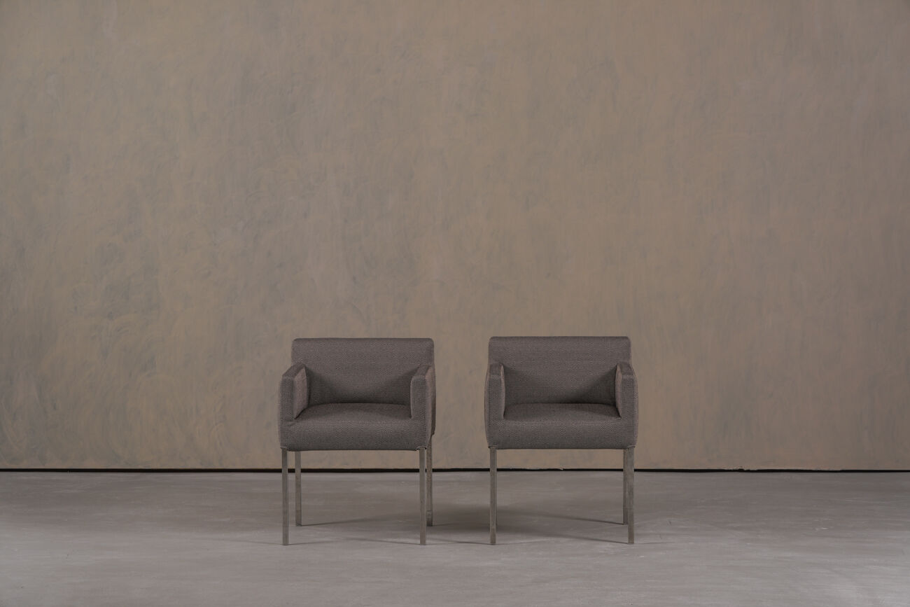 Chaises Ligne Roset en tissu gris, France années 2000, ensemble de 2.