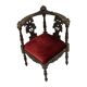 Antique Italian Oak Corner Chair Renaissance Style