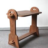 Table d’appoint brutaliste en bois exotique, 50’s.