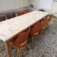 Large vintage wooden farmhouse table, 2.45m, 8 people