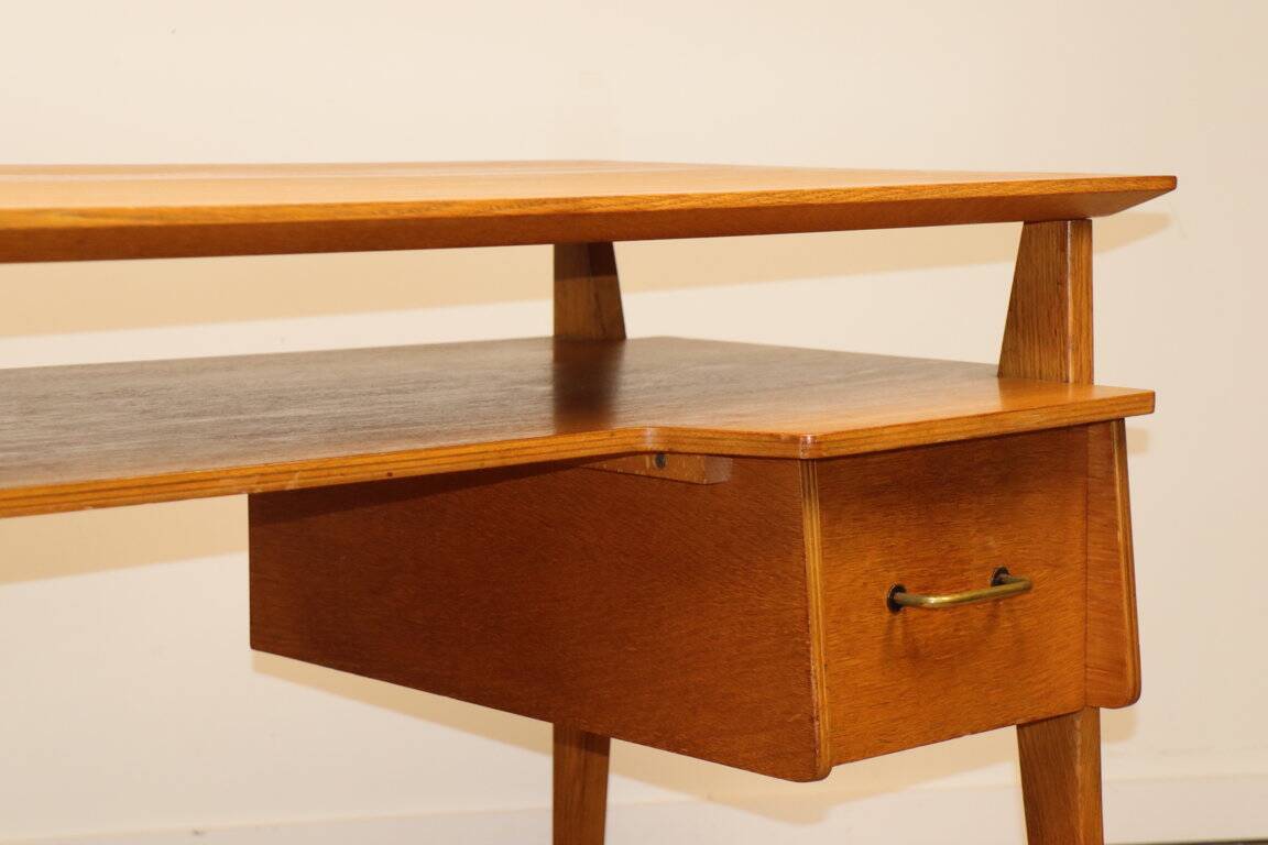 Vintage desk by Roger Landault in oak, 1950