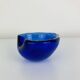 Cendrier en verre soufflé Murano, bleu, vintage