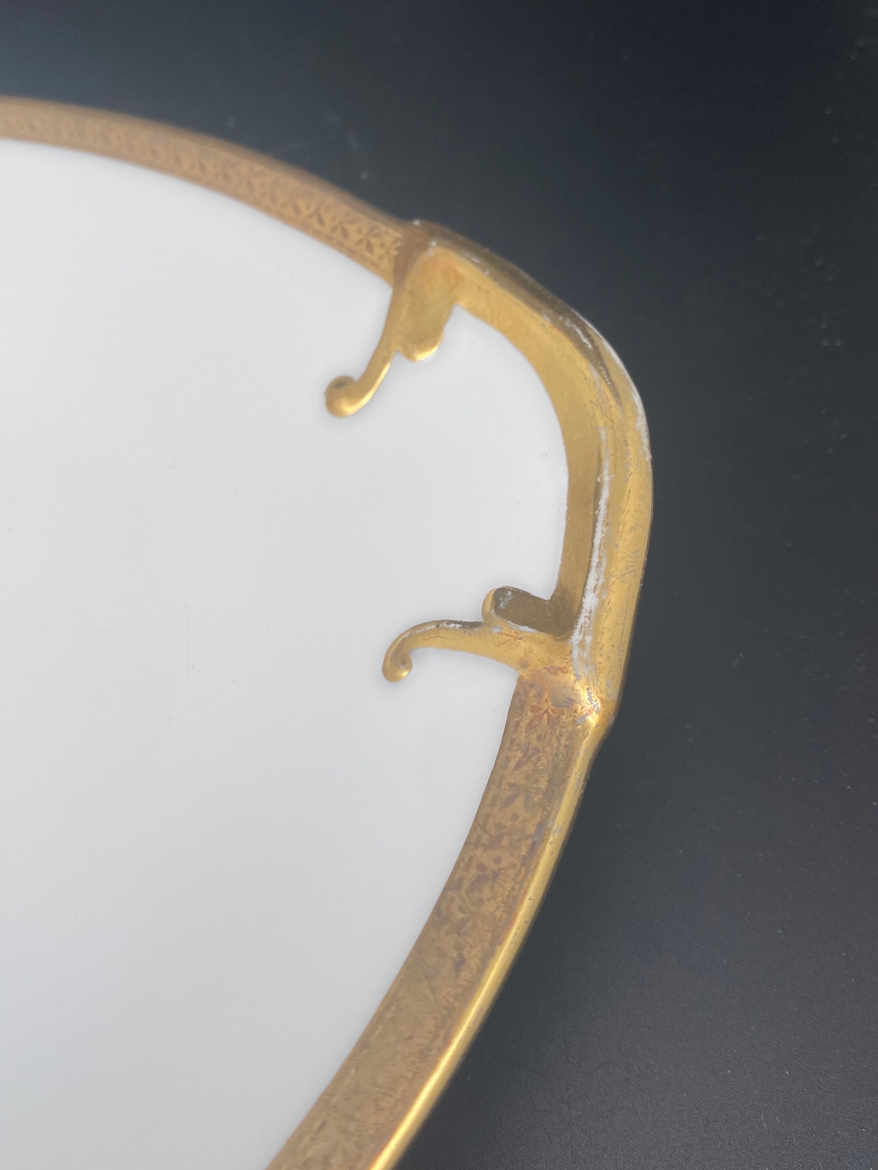 Oval flat Limoges golden tower