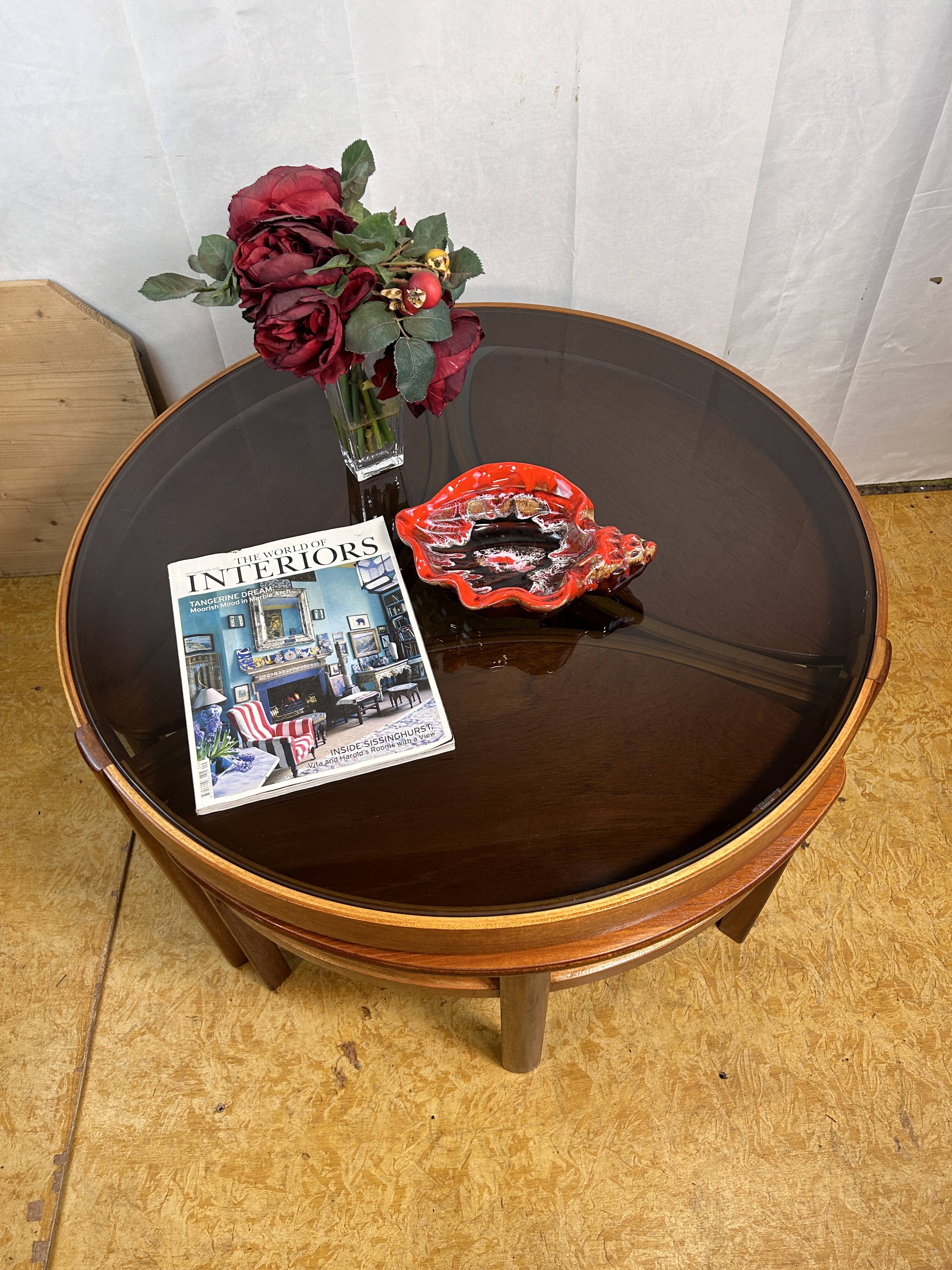 Mid century retro vintage teak trinity coffee table by nathan 1960