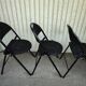 3 folding chairs bergeraul samba vintage black metal fabrics