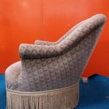 Grey velvet toad chair