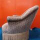 Grey velvet toad chair