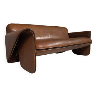 SDe Sede DS-125 Sofa by Gert Lange in cognac leather, Switzerland, 1980s