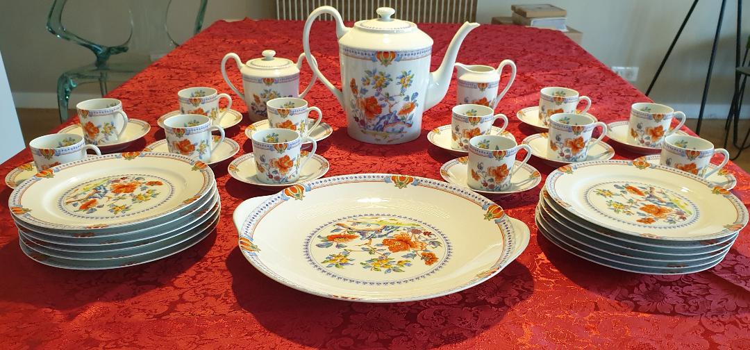 dessert service of limoges, porcelain of the Unicorn, limited edition 2500 copies