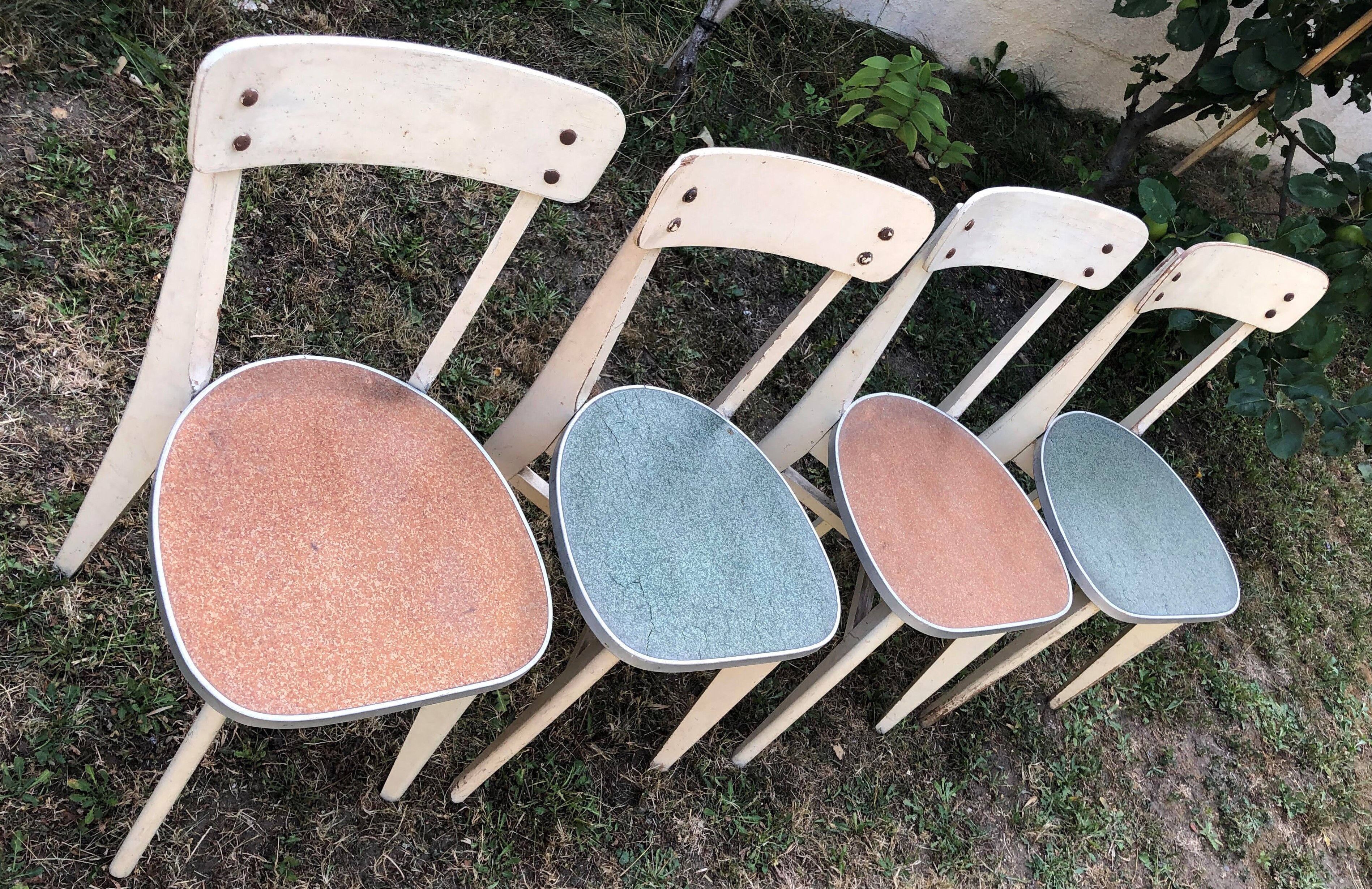 4 vintage bistro chairs from the 50s