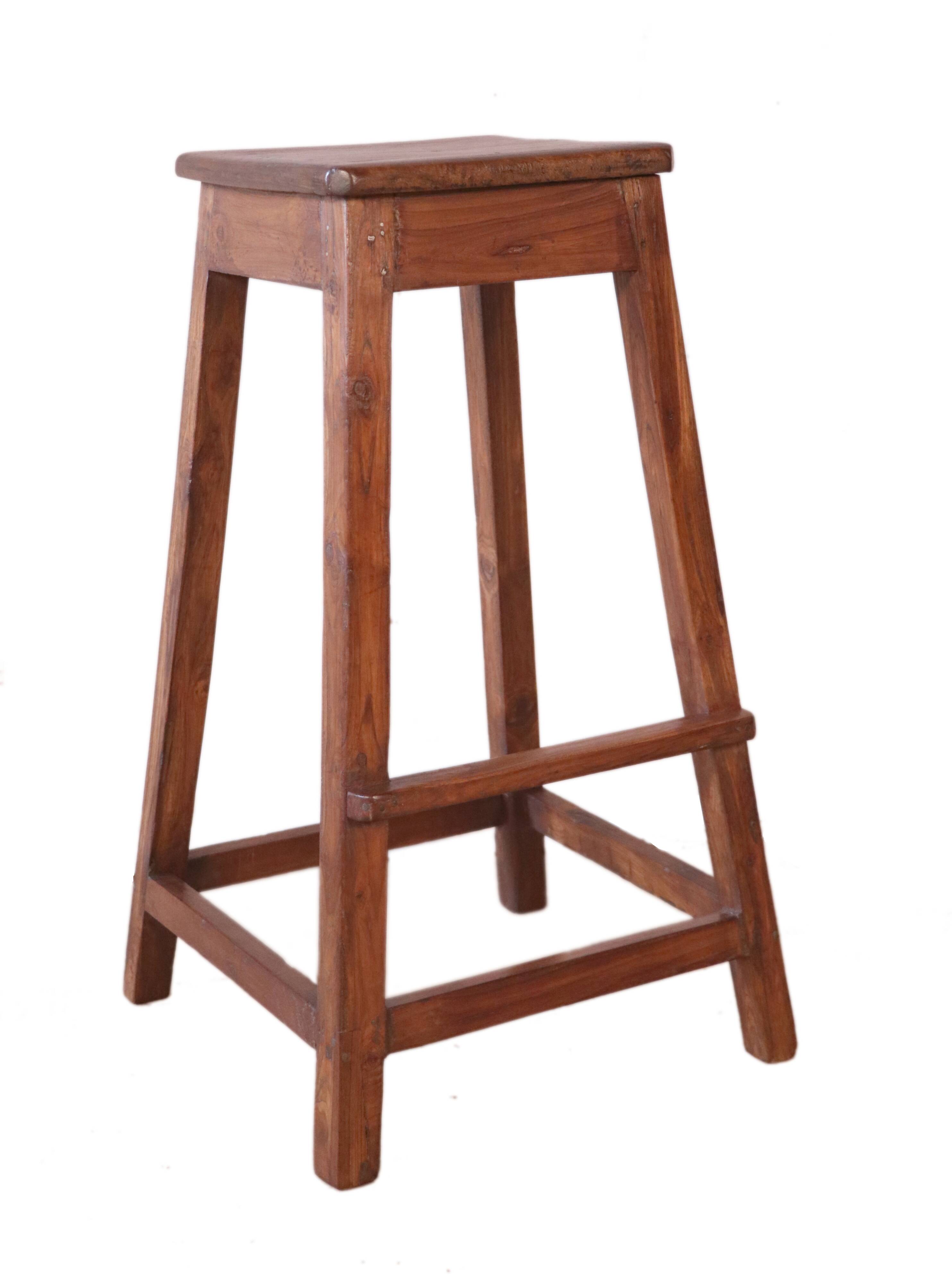 Old Burmese teak workshop top stool