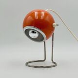 Lampe globe oculaire orange vintage des années 1970 en chrome – Design Space Age