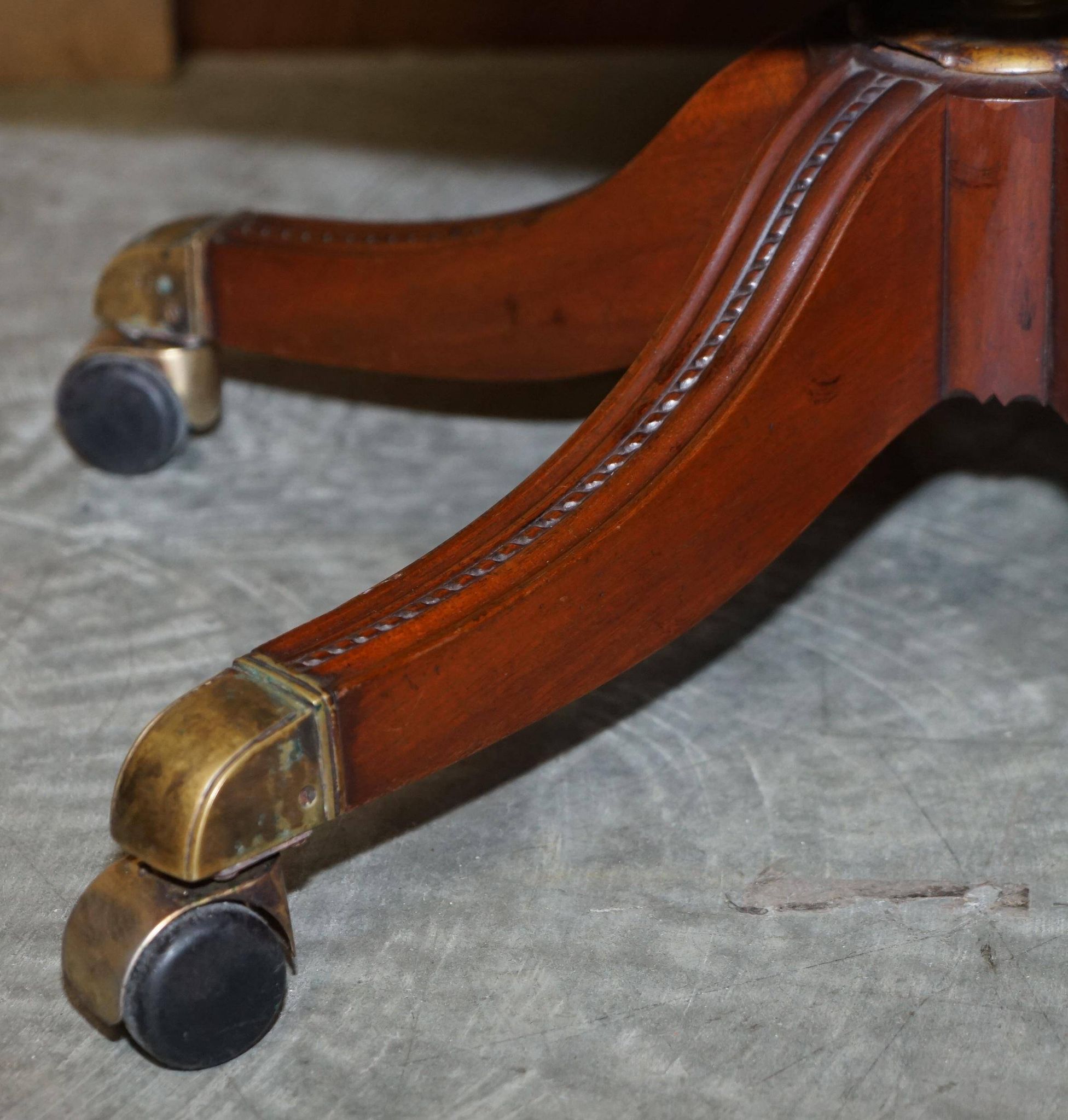 Restored vintage executive chair, leather, oak frame.