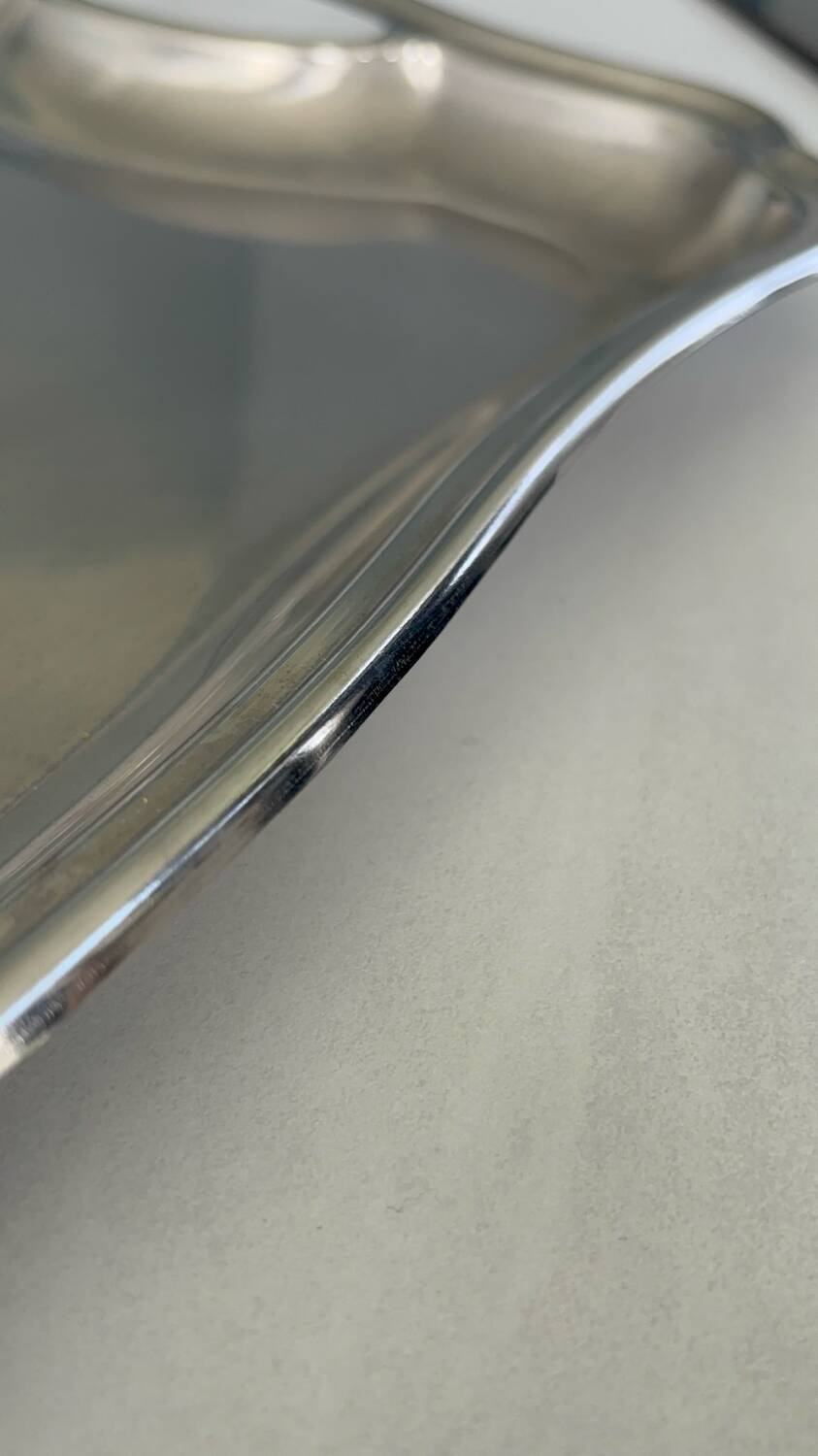 Stainless steel serving tray – Vintage silver-plated metal dish French design