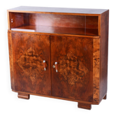 Ard Deco Commode in Walnut and Glass, Czech, 1920s