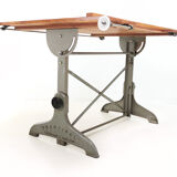 Oak draughtsmans desk  an en masons & son ltd "practical" large draughtsman's table/drawing board th