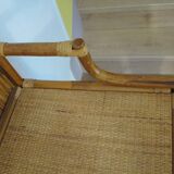 Vintage console/desk made of natural woven rattan, 1960s