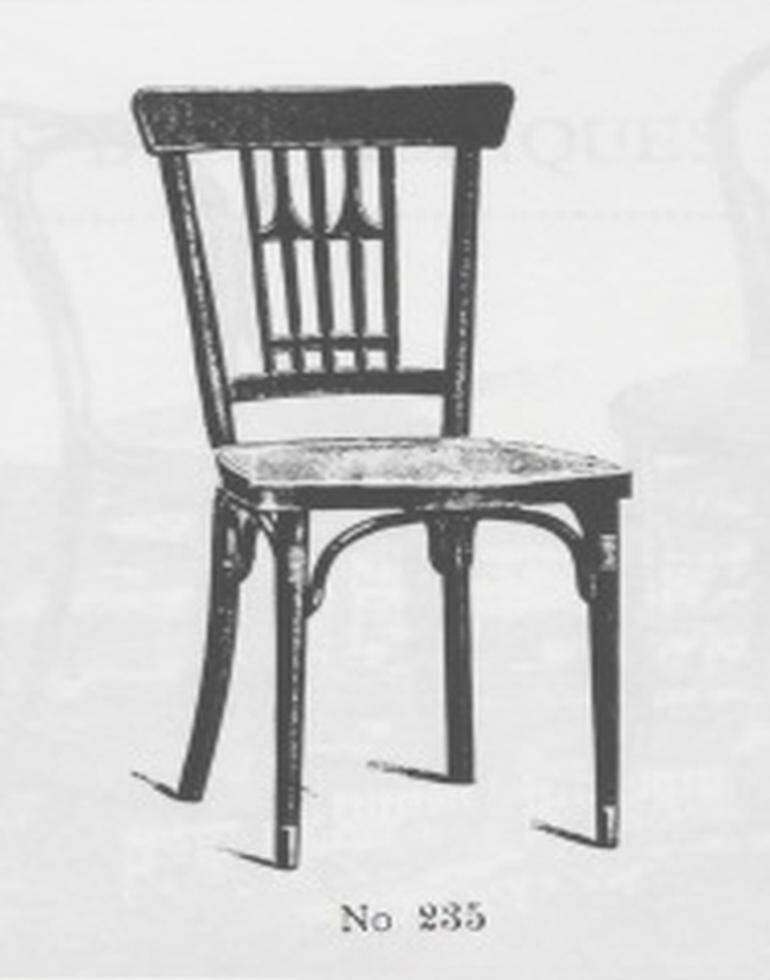 Viennese Secession dining chair no. 235 by Otto Wagner for J&J Kohn