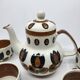 Boch la Louvière tea set, Kimono series, earthenware, Belgium 1970