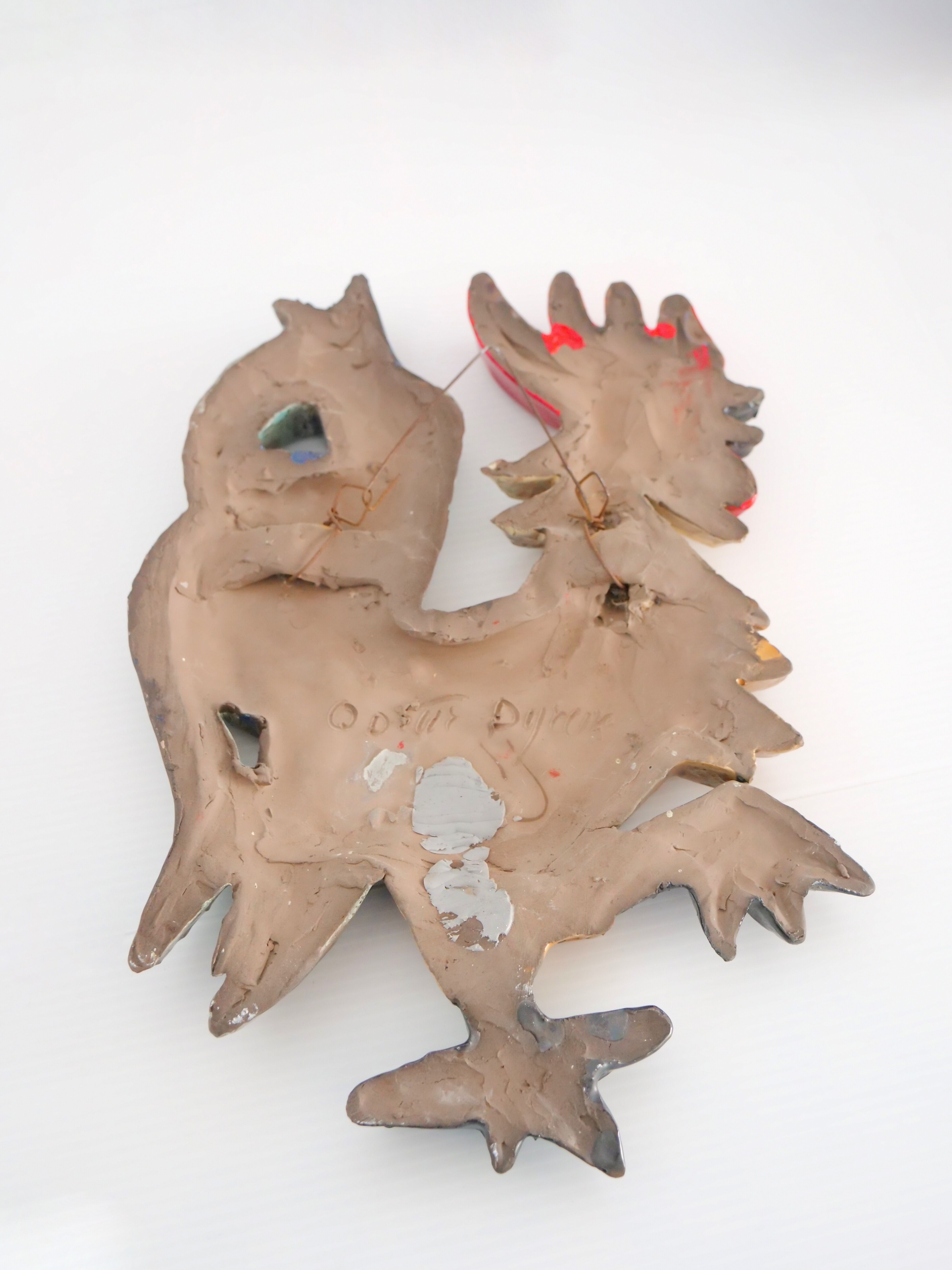 Ceramic rooster wall decoration