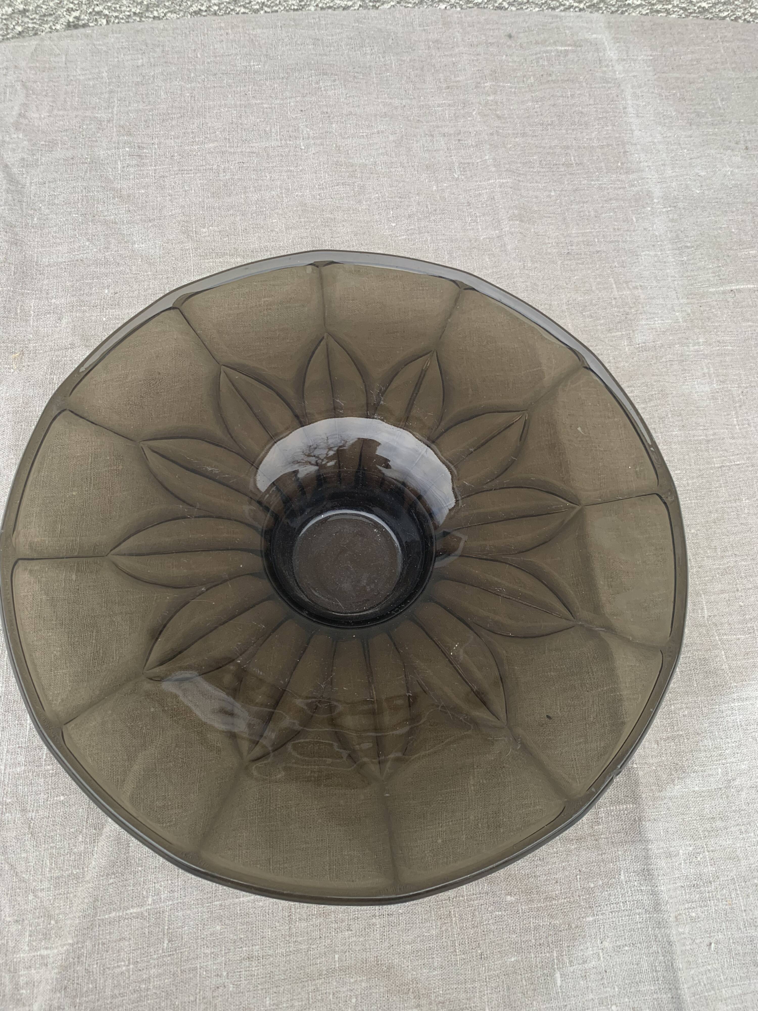 Brown glass cup vintage floral pattern