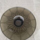 Brown glass cup vintage floral pattern