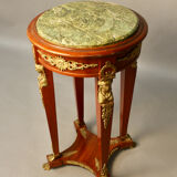 Empire style pedestal table with green marble