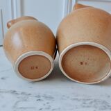 Duo of vintage sandstone pitchers Made In France