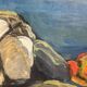 Large Original Swedish Oil on Canvas – “Storm Clouds Bohuslän” by Stig Delang – Signed – Vintage & Framed